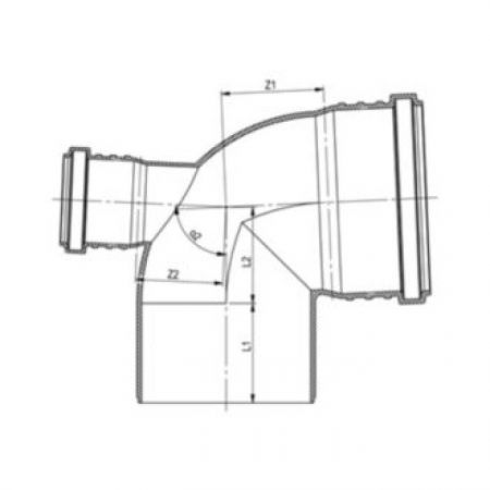  Відведення з патрубком ASG HTR 110 50х90°х90° (6543039)