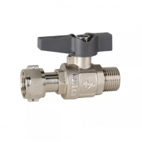 Кран кульовий з накидною гайкою 1/2" ЗВ прямий метелик ASG+ (6553024) Кран кульовий з накидною гайкою 1/2" ЗВ прямий метелик ASG+ (6553024)