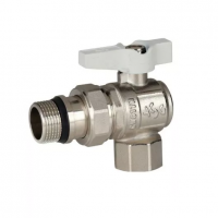 Кран шаровой с американкой 1/2" угловая белая бабочка ASG+ (6554291) Кран шаровой с американкой 1/2" угловая белая бабочка ASG+ (6554291)