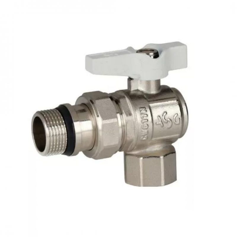 Кран шаровой с американкой 1/2" угловая белая бабочка ASG+ (6554291)