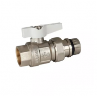 Кран кульовий з американкой 1/2" прямий білий метелик ASG+ (6553033)