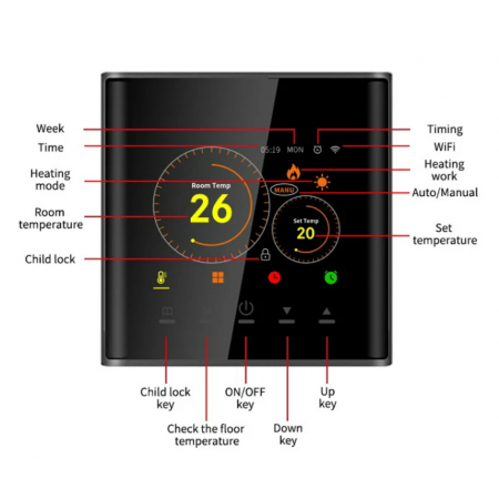  Терморегулятор теплої підлоги 4Heat AE-740 WiFi (AE-740 WiFi)