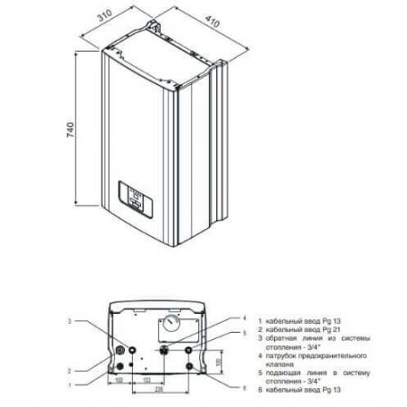  Электрический котел Protherm Ray (Скат) 21KE/14 (7 + 7 + 7 кВт) (0010023675)