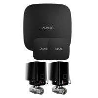 Комплект сигнализации  Ajax с 2 краном WaterStop 1/2" Ajax Hub2 + LeaksProtect 2шт Черный (006103)
