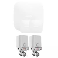 Комплект сигнализации  Ajax с 2 краном WaterStop 3/4" Ajax Hub2 + LeaksProtect 2шт Белый (006106)