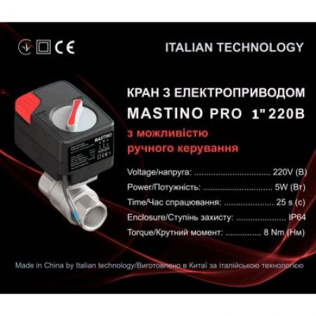  Кран з електроприводом Mastino 220В 1" (006307)