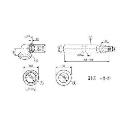  Горизонтальный комплект Bosch AZB-916  60/100 (7738112495)