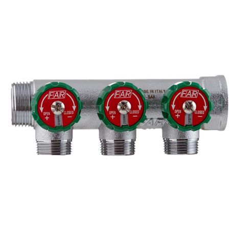  Коллектор FAR 3 отвода 3/4 x 1/2 TP (плоска)(FK 3822 3412TP)
