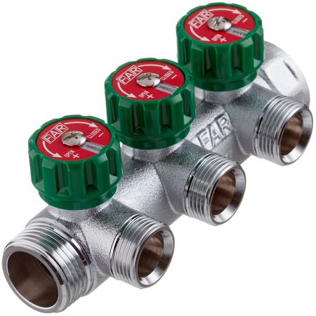  Коллектор FAR 3 отвода 3/4 x 1/2 TP (плоска)(FK 3822 3412TP)