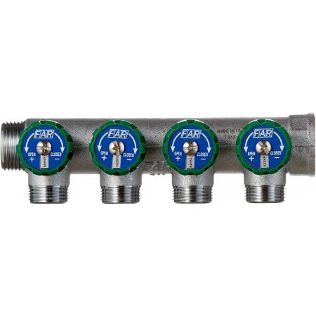  Коллектор FAR 4 отвода 3/4 x 1/2 TP (FK 3824 3412TP)