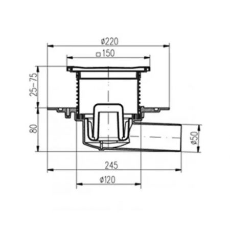  Трап для балконов и террас MCH 381E (DN 50) (381E)