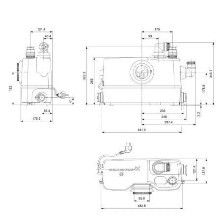  Каналізаційна установка Grundfos SOLOLIFT2 WC-3 (97775315)