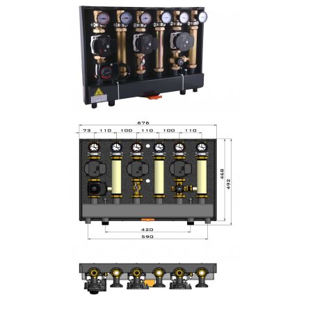  МОДУЛЬ Termojet BOX 3 в теплоизоляции без насосов (КМ3) (84040BOX3)