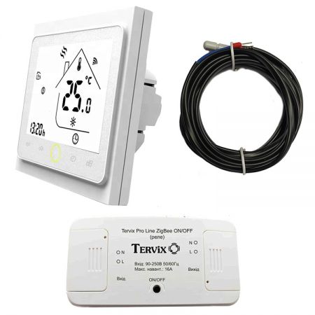  Комплект беспроводного управления отоплением ZigBee: термостат встроек. + реле On/Off (220В) (495121)  