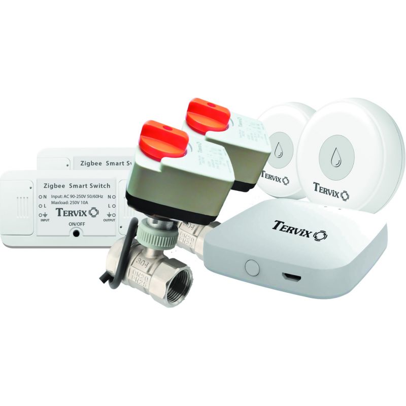 Защита от потопа для умного дома Tervix Premium ZigBee Water Stop на 2 трубы 1/2" (4922621)