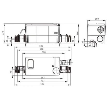  Каналізаційна установка Wilo DrainLift MINI3-XXS (6095126)