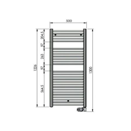  Электрический полотенцесушитель цвет хром Zehnder Aura 1226х500 мм (PBECZ-120-50-MQ-SC)