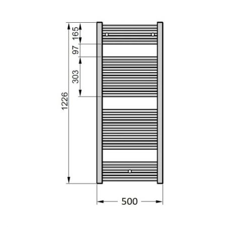 Электрический полотенцесушитель цвет белый Zehnder Virando 500х1226 мм (AB-120-050-9016-HEC-HID)