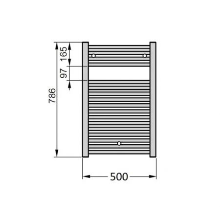  Полотенцесушитель водяной белый Zehnder Virando 500х786 мм (AB-080-050-9016)