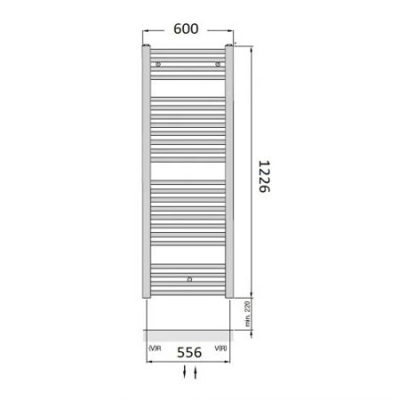  Полотенцесушитель водяной белый Zehnder Virando 600х1226мм (AB-120-060-9016)