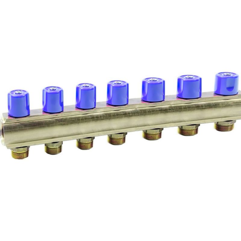 Коллектор Bianchi с вентелями Ø1" х 7 х 3/4"ЗР (синий) I=50 мм (237E06050D)