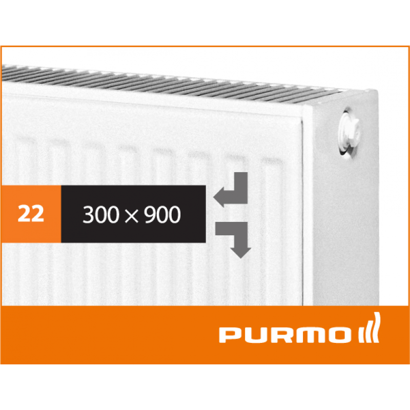 Сталевий радіатор PURMO Compact 22 300x 900