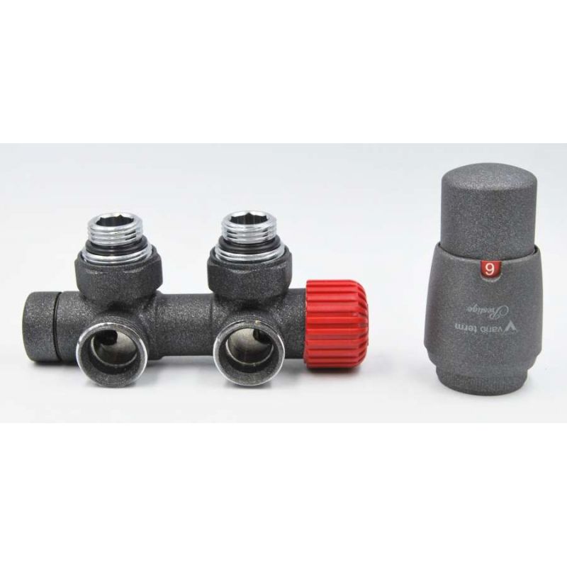 Комплект термостатичний 50mm Vario Term TWINS правий, графіт структ.(TSGS0205CFK/P)